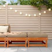 vidaXL Trädgårdsfotpall Massivt furu Vaxbrun Furu