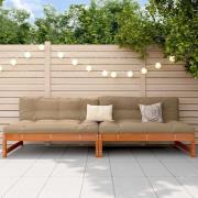 vidaXL Trädgård Mittensoffa Massivt furu VaxBrun 240 x 84 x 70 cm