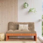 vidaXL Trädgård Mittensoffa Massiv furu VaxBrun 120 x 95 x 69 cm