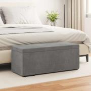 vidaXL Pall Mörkgrå 101 x 41 x 40 cm Sammet och konstruerat trä