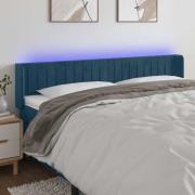 vidaXL Sänggavel LED mörkblå 163x16x78/88 cm sammet