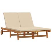 vidaXL Solstol Reclining Brun 63 x 199 x 85 cm Massivt Akaciaträ