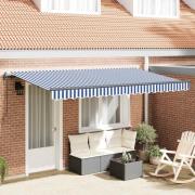 vidaXL Utfällbar markis Blå 350 x 200 cm tyg