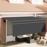 vidaXL Utfällbar markis Antracit 350 x 200 cm Polyester och aluminium