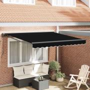 vidaXL Markisram Svart 300 x 250 cm Polyester med PU-beläggning