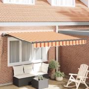 vidaXL Utfällbar markis Gul och Orange 350 x 250 cm Duk och Aluminium