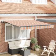 vidaXL Utfällbar markis Flerfärgsdesign 350 x 250 cm Duk och Aluminium