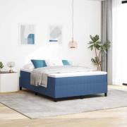 vidaXL Plattform sängram Blå 160 x 200 cm Kordread tyg