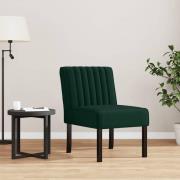 vidaXL Armlös fåtölj mörkgrön sammet