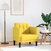 vidaXL Soffstol med armstöd ljusgul 53 cm tyg