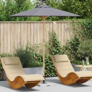 vidaXL Trädgårdsparasol Mörkgrå Ø 217 x 230 cm Bambu