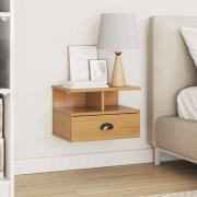 vidaXL Nattduksbord med låda Honung brun 40 x 31 x 27 cm Massiv furu