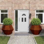 vidaXL Planteringskärl 2 pcs Rostig 100 x 100 x 80 cm