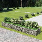 vidaXL Planteringsgabion upphöjd galvaniserat stål 450x90x50 cm