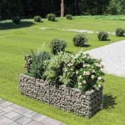 vidaXL Planteringsgabion upphöjd galvaniserat stål 180x50x50 cm
