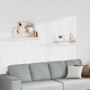 vidaXL Svävande vägghyllor 2 st vit 120x23,5x3,8 cm MDF