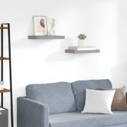 vidaXL Svävande vägghyllor 2 st grå 40x23x3,8 cm MDF