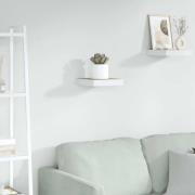 vidaXL Svävande vägghylla ek och vit 23x23,5x3,8 cm MDF