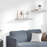 vidaXL Svävande vägghylla betonggrå 60x23,5x3,8 cm MDF