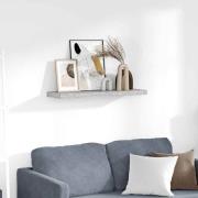 vidaXL Svävande vägghylla betonggrå 80x23,5x3,8 cm MDF
