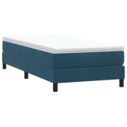 vidaXL Resårsäng utan madrass mörkblå 100x210 cm sammet