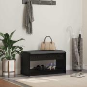 vidaXL Hallbänk Svart Ek 83 x 38 x 45 cm Konstruerat Trä och Tyg