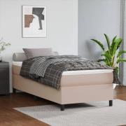 vidaXL Boxspring-sängram cappuccino 100x200 cm konstläder