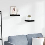 vidaXL Svävande vägghyllor 2 st svart högglans 23x23,5x3,8 cm MDF