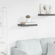 vidaXL Svävande vägghylla grå högglans 40x23x3,8 cm MDF