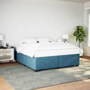 vidaXL Sängram blå 200x200 cm sammet