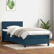 vidaXL Ramsäng med madrass mörkblå 80x210 cm sammet