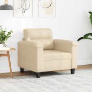 vidaXL Fåtölj gräddvit 60 cm mikrofibertyg