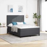 vidaXL Bäddfjäder Mörkgrå och vit 140 x 190 cm Kordread tyg