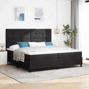 vidaXL LED Box Säng med madrass Svart 200 x 200 cm Sammet