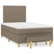 vidaXL Ramsäng med madrass taupe 120x190 cm tyg