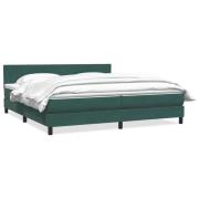 vidaXL Resårsäng med madrass mörkgrön 180x220 cm sammet