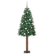 vidaXL Smal julgran med 300 LED-lampor Grön 210 cm PVC och solid furu