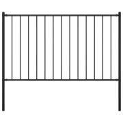 vidaXL Staketpanel Woerden med stolpar stål 1,7x1 m svart