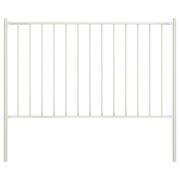 vidaXL Staketpanel med stolpar pulverlackerat stål 1,7x1 m vit