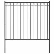 vidaXL Trädgårdsstaket stål 1,7x1,5 m svart