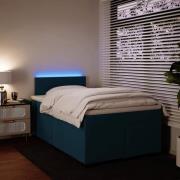 vidaXL Ramsäng med madrass blå 120x200 cm sammet