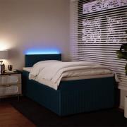 vidaXL Ramsäng med madrass blå 120x190 cm sammet