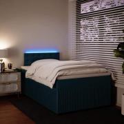 vidaXL Ramsäng med madrass blå 120x190 cm sammet