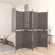vidaXL Rumsavdelare 5 paneler antracit 250x220 cm tyg
