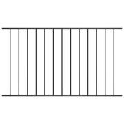 vidaXL Staketpanel Pulverlackerad stål 1,7x1 m svart