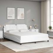 vidaXL Bed Frame without Mattress "Zadar" White 160x200 cm Faux Leathe...