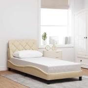 vidaXL Bed Frame without Mattress Cream 90x190 cm Fabric