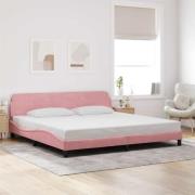 vidaXL Bed Frame "Dover" Pink 200x200 cm Velvet
