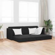 vidaXL Golvbäddsoffa Svart 213 x 70 x 77 cm Sammet