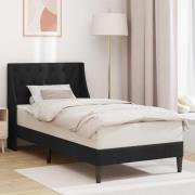 vidaXL Sängram med huvudgavel Svart 100 x 200 cm Sammet